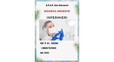Immagine decorativa per il contenuto INFERMIERI ANCHE LIBERO PROFESSONISTI - RICERCA URGENTE